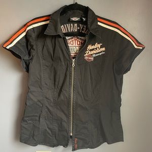 Harley Davidson front zip garage shirt